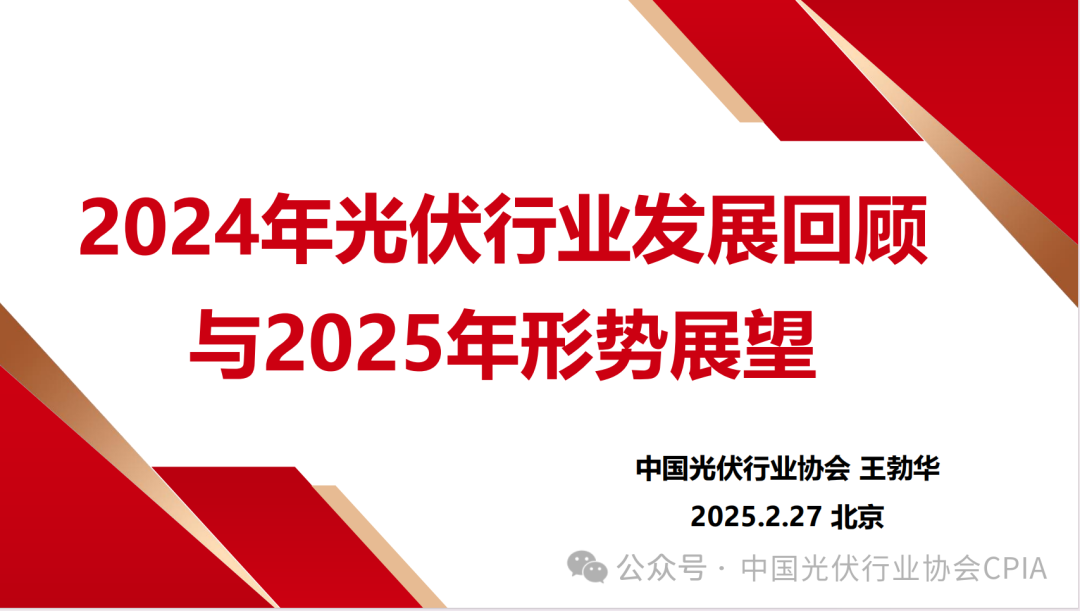 王勃华: 2024年光伏行业发展回顾与2025年形势展望