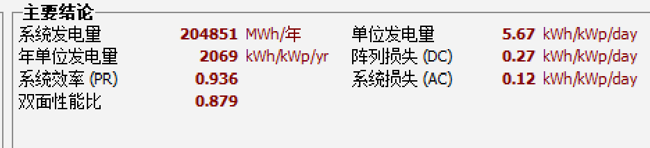 8.0版PVsyst关于双面系统效率的修正说明