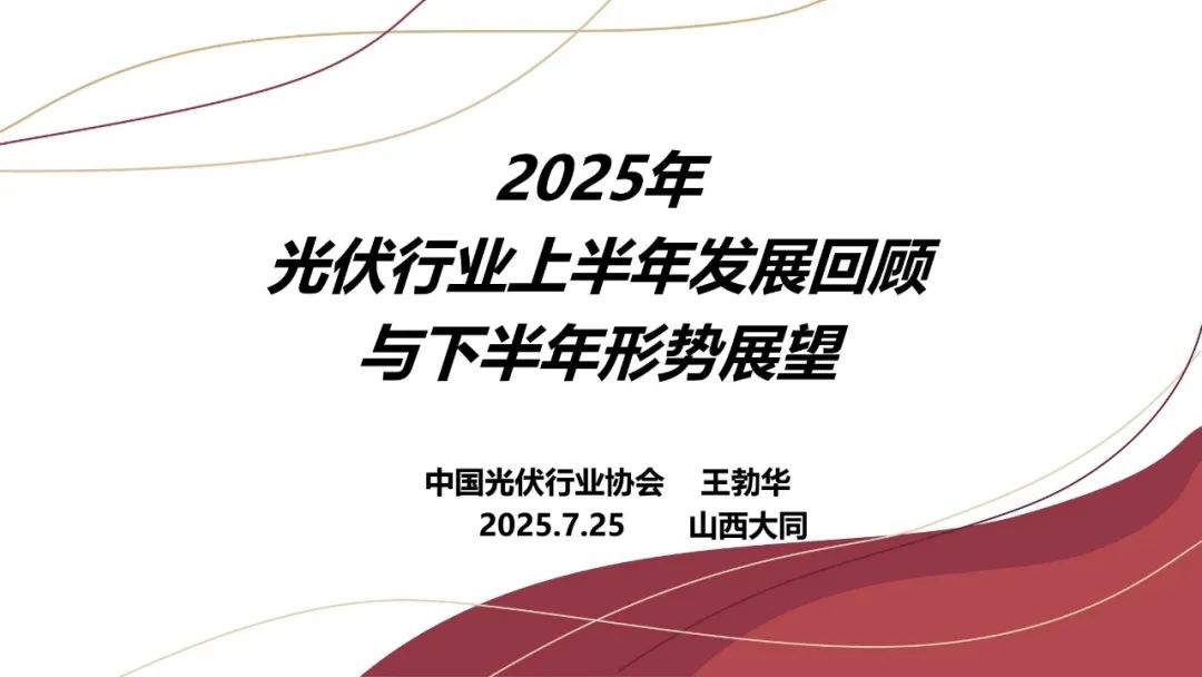 王勃华: 2025年光伏行业上半年发展回顾与下半年形势展望